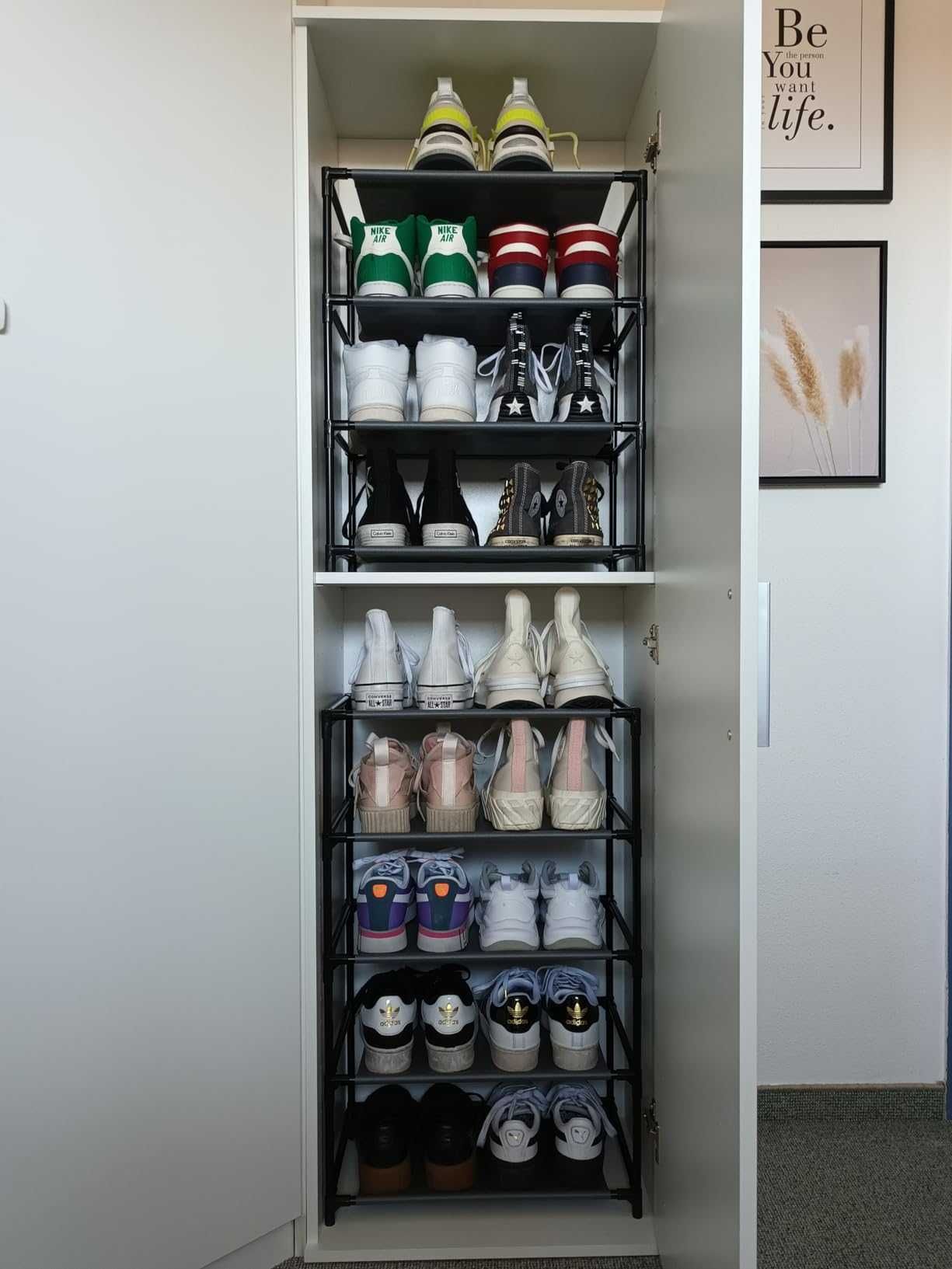 Przechowywanie wysoki 8 półek na ubrania buty przechowywanie