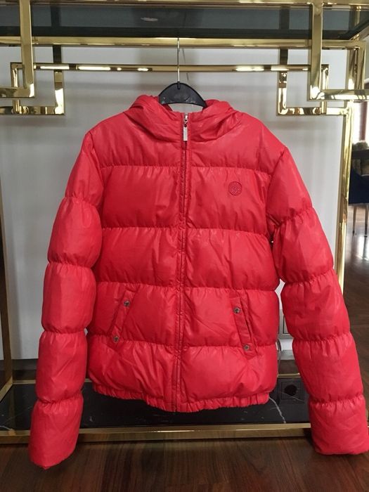 Benetton czerwona kurtka puchowa S XS zimowa