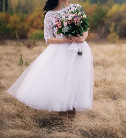 Свадебное платье , выпускной наряд( юбка + топ)