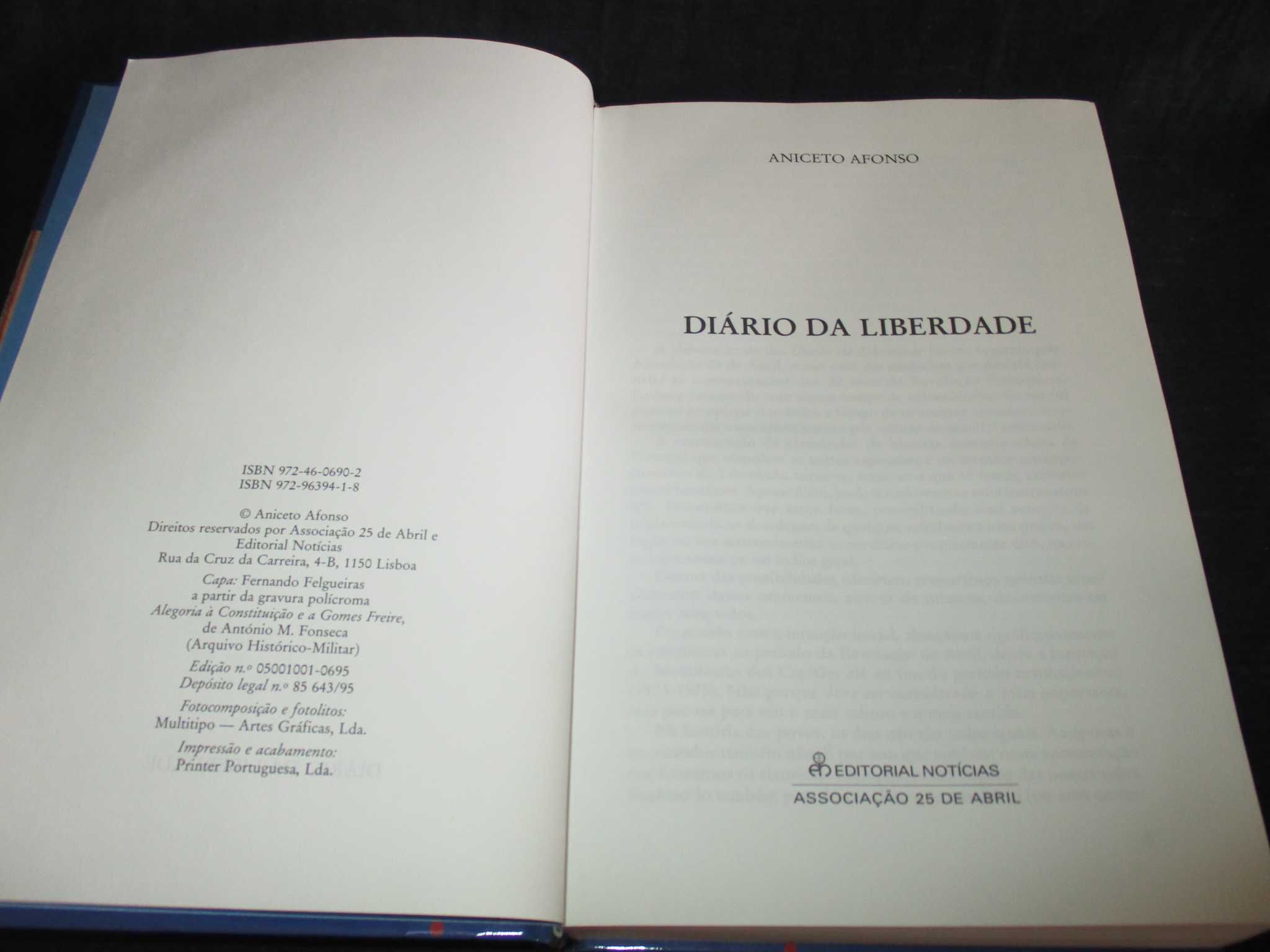 Livro Diário da Liberdade Aniceto Afonso