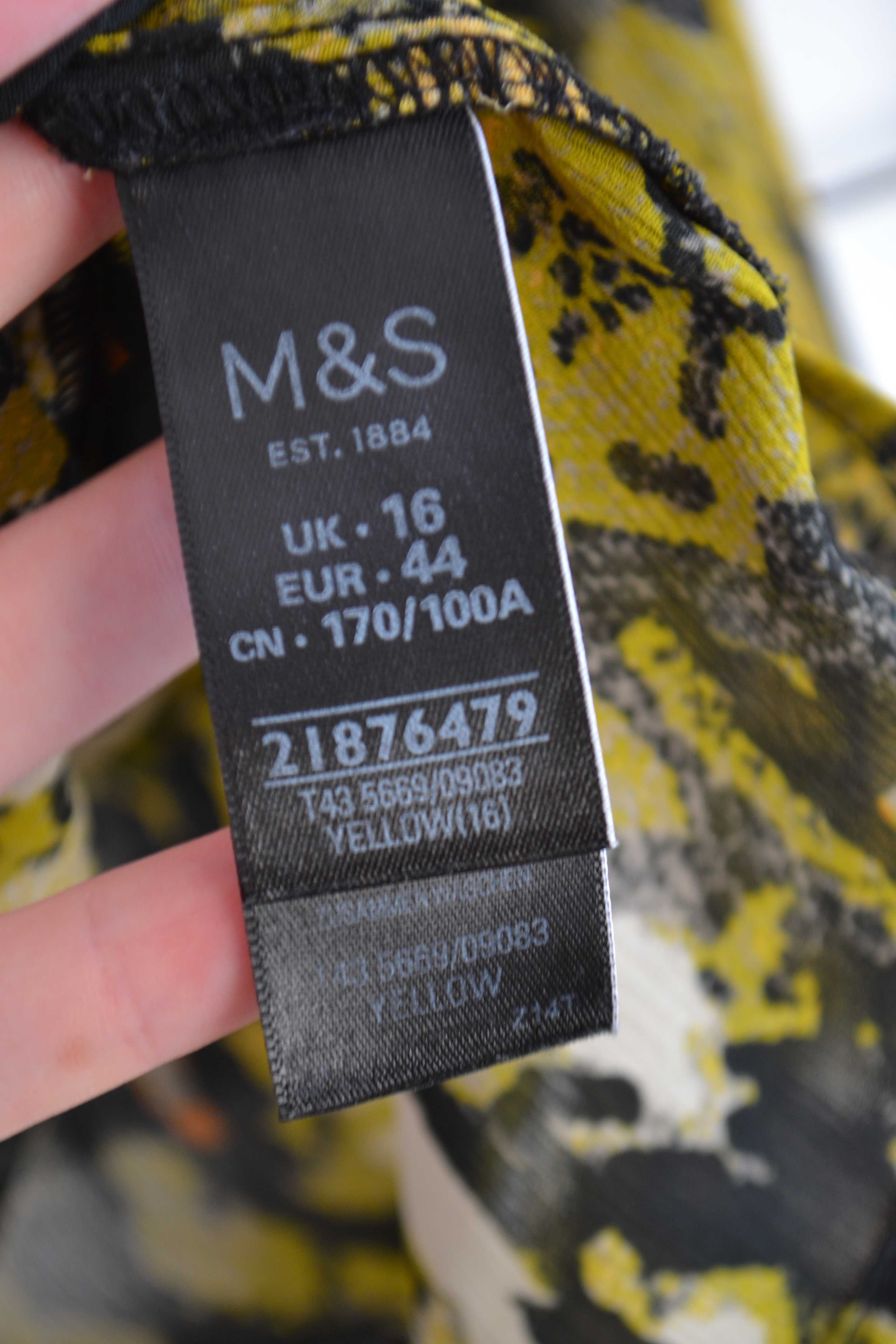 Bluzka mgiełka wąż wężowa skóra zielona Marks&Spencer boho