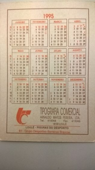 Calendário Antigo Grupo Desportivo Barreiras Brancas