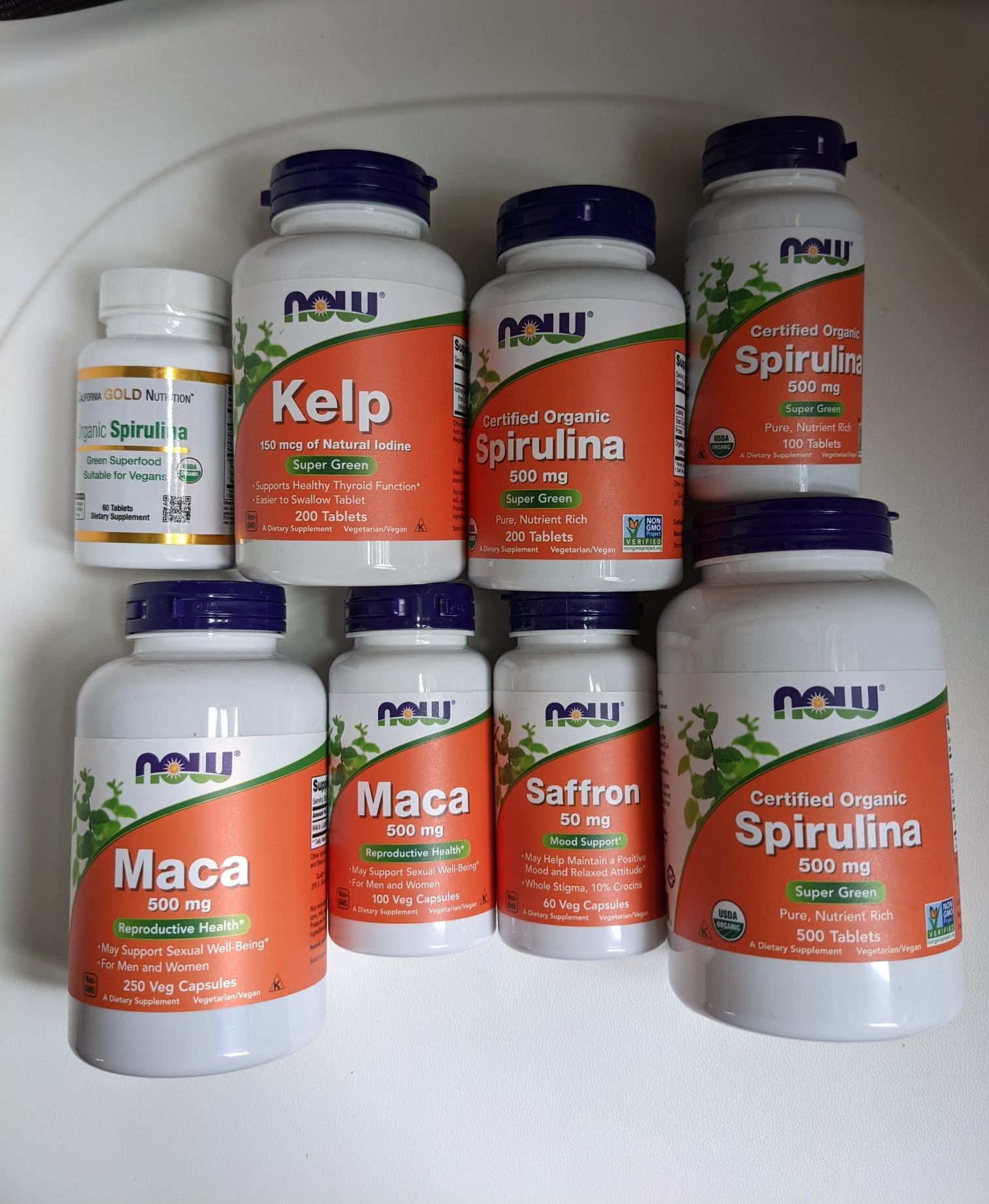 California Gold Nutrition, NOW Foods Maca Kelp йод Spirulina спіруліна