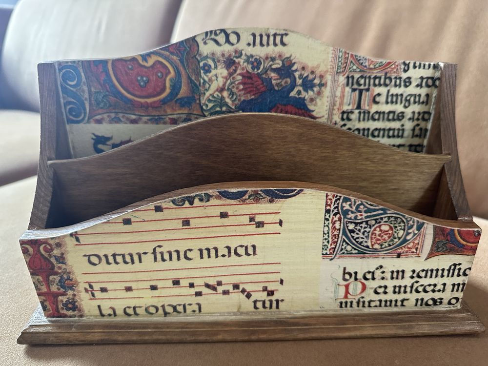 Listownik drewniany hand made decouoage