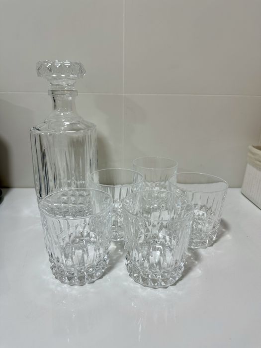 Licoreira + 5 copos Cristal d’Arques
