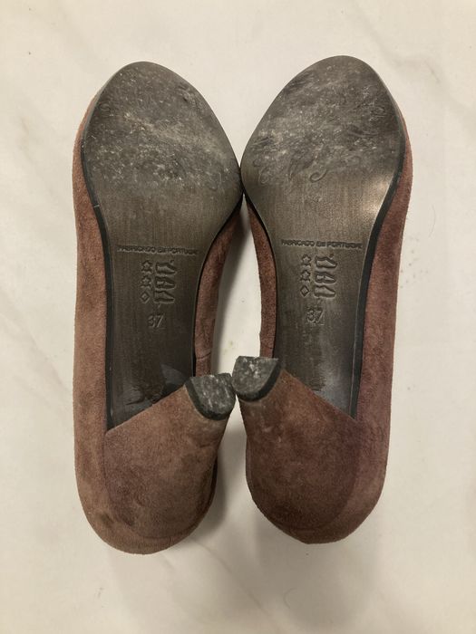 Sapatos Castanhos de Camurça - Tamanho 37
