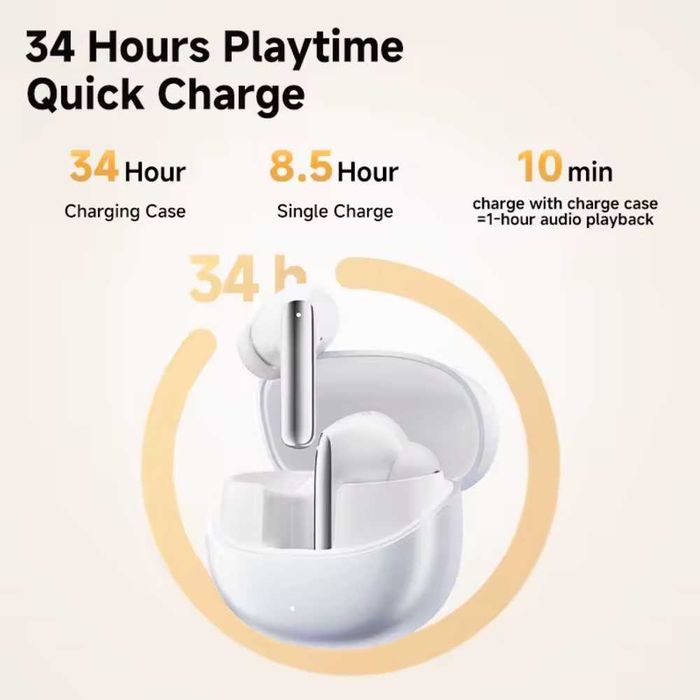 Навушники QCY MeloBuds Pro Hi-Res LDAC Hybrid ANC BT5.3 Gold/Black