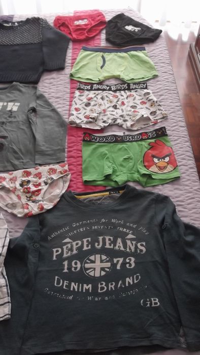 lote de roupa as cuecas de menino