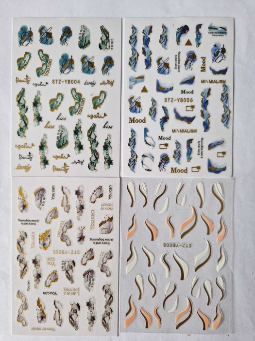 Naklejki na paznokcie, różne wzory, nowe