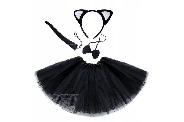 zestaw kota czarny tiul 40cm