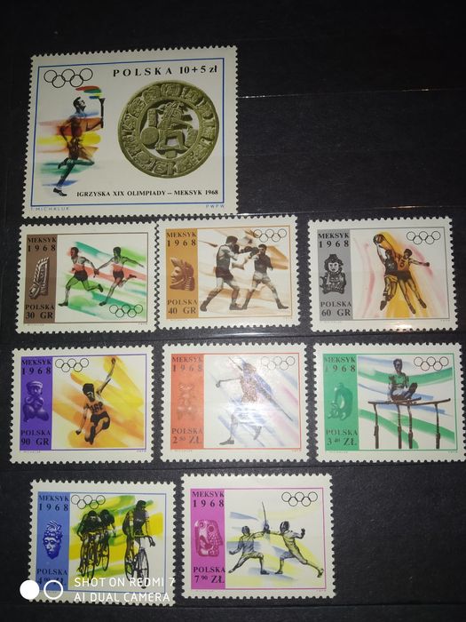 Znaczki pocztowe Olimpiada Meksyk 1968