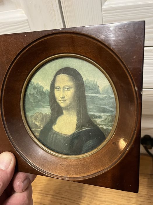 Obraz reprodukcja ramka drewno Mona Lisa