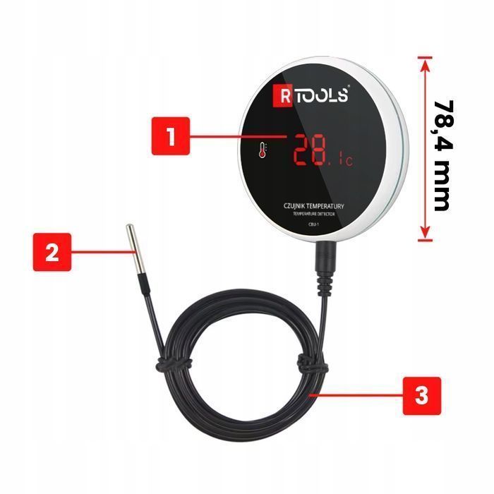 Inteligenty Termometr Wifi Sonda 3M Tuya Smartlife Temperatur -40+120