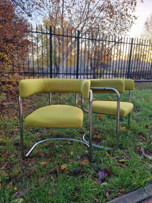 Fotel bauhaus,chromowany proj.H.Fiedlera / H.Heydera,Niemcy lata 70