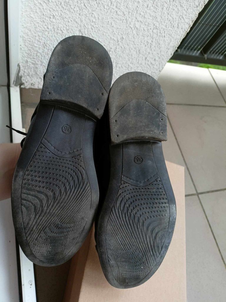 Buty skórzane granatowe KMK komunia 35