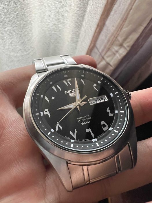 Relógio Seiko Arabic Black Dial Automático