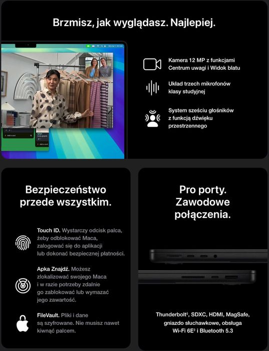 NOWY Apple MacBook Pro 14 M3 Pro 18GB RAM 1TB 18GPU PL GW-3LATA! FV23%