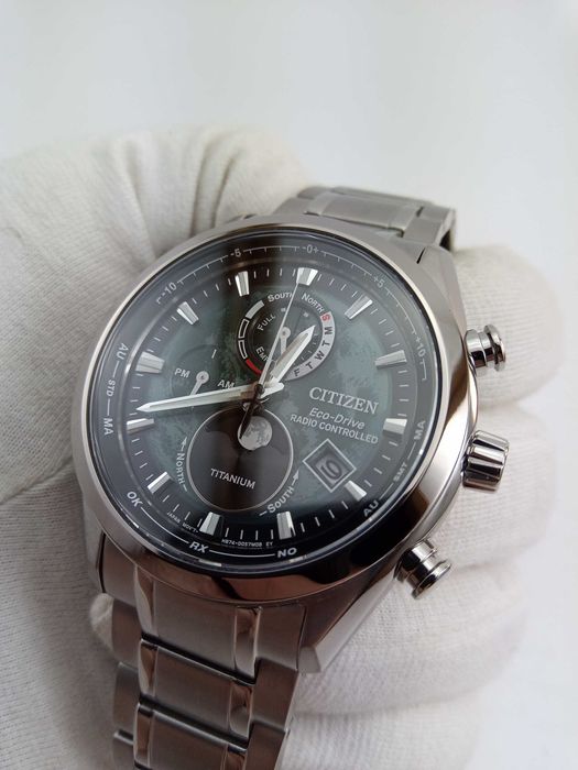 Титановый лунник Citizen EcoDrive BY1010-57X вечник сапфир радиосигнал