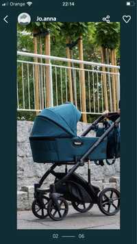 #stroller# green/ grey#  Głęboki& spacerówka# opcja 3 w 1 + baza