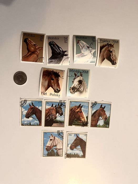 Konie [zestaw 10] znaczki pocztowe, zestaw do klasera tanio