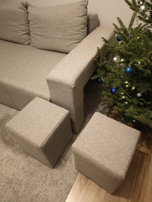Narożnik sofa szara funkcja spania BRW