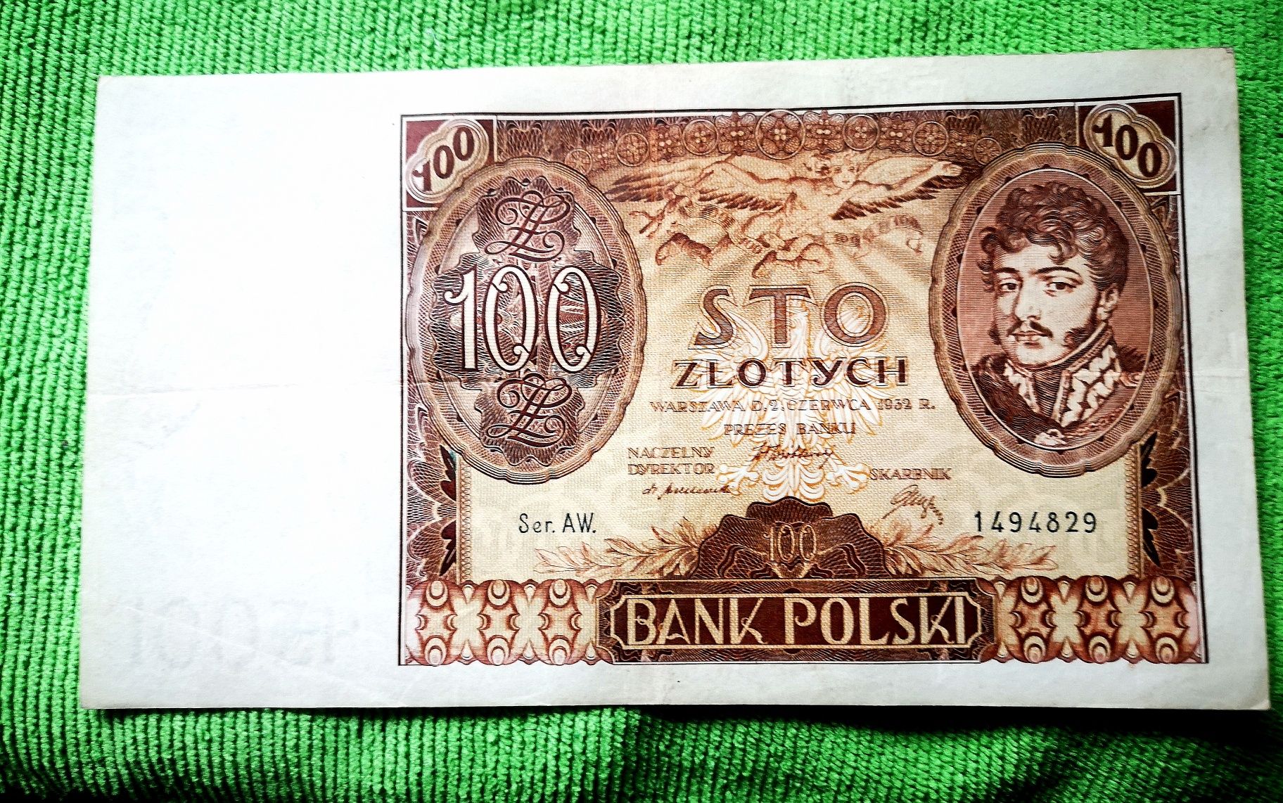 Banknot 100zl 1932r serii AW