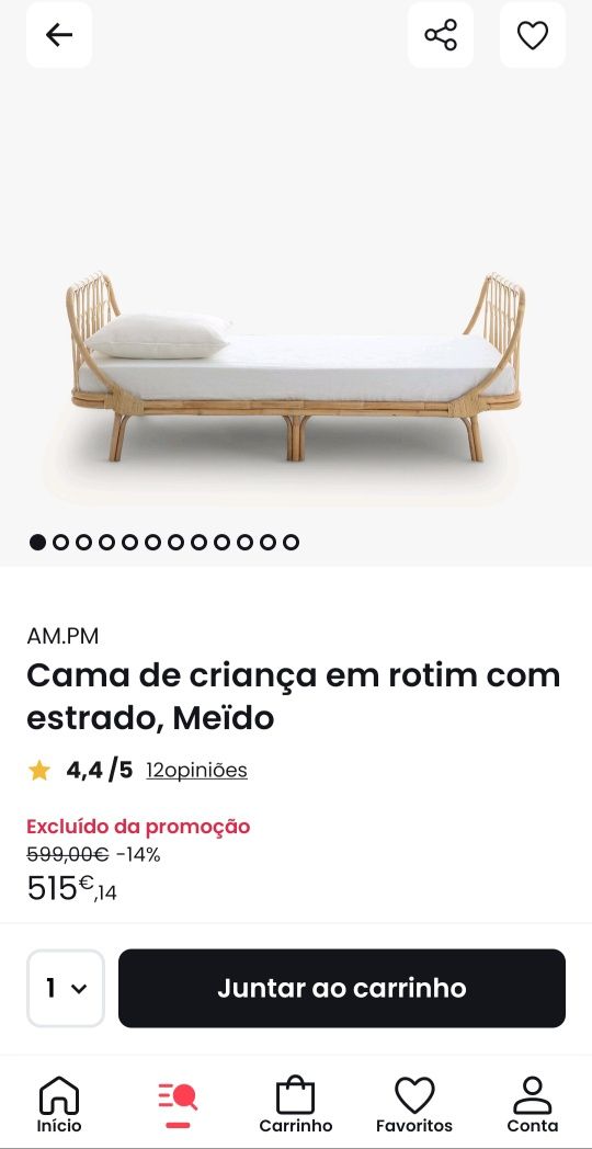 Cama individual em Rattan Meido, La Redoute
