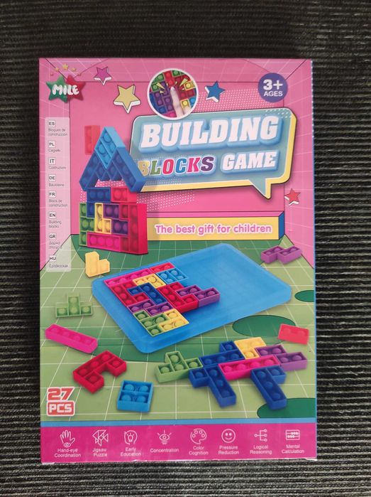 Nowe Cegiełki, klocki Tetris POP IT, układanka dla dzieci pow. 3 lat