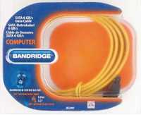 Bandridge SATA Cable 6 GB/s 1m - kątowy - zółty