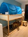 Łóżko dzieciece Ikea Kura + baldachim