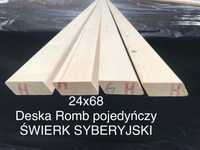 Deska elewacyjna, Romb pojedynczy, Świerk Syberyjski 24x68