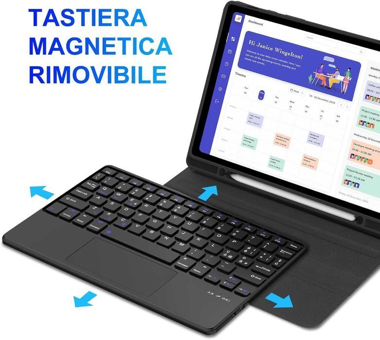 JADEMALL etui klawiatura touchpad do Samsung Galaxy Tab A9 Plus czarne
