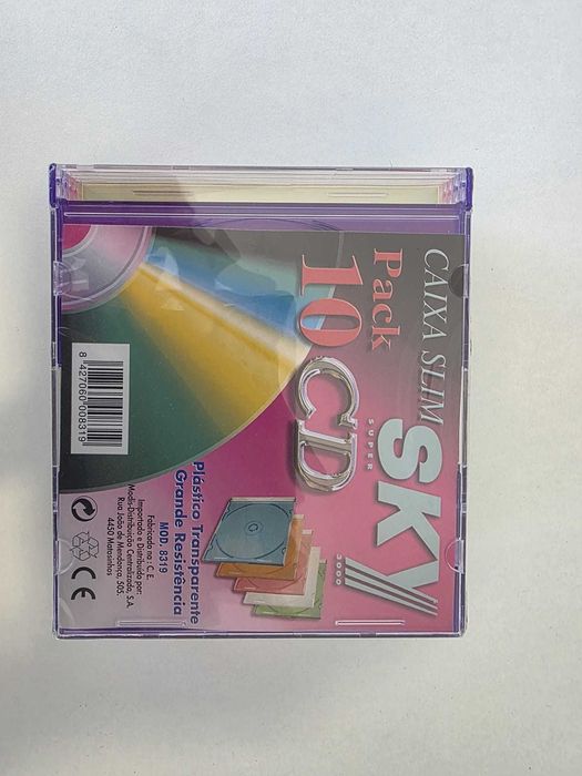 SKY Super 3000 — Caixas Slim para CD (Pack 10, Cores Sortidas)