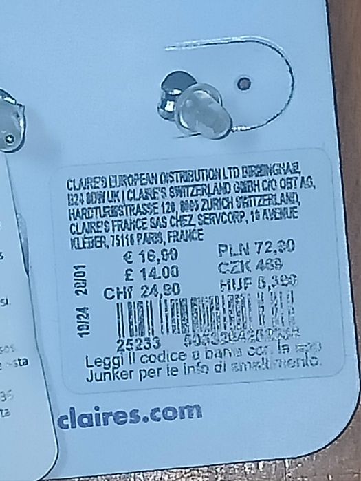 Brincos em prata de lei cerejas  claire's NOVOS