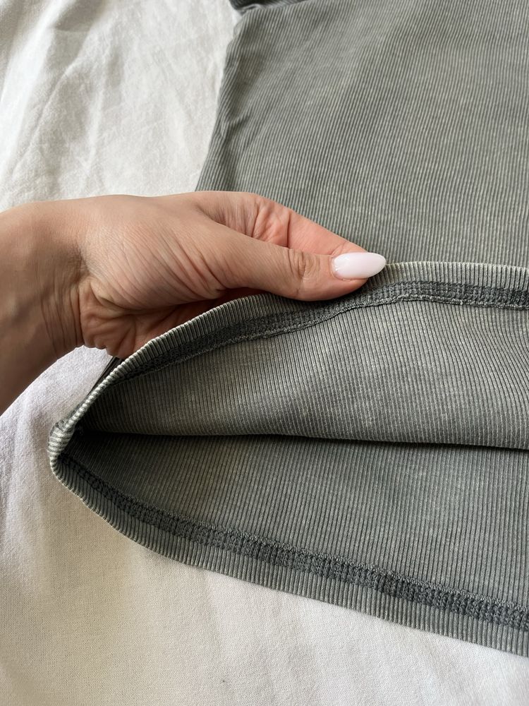 Bluzka z efektem sprania khaki S H&M