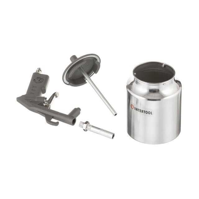 Пістоструминний пістолет пневматичний з бачком INTERTOOL PT-0705