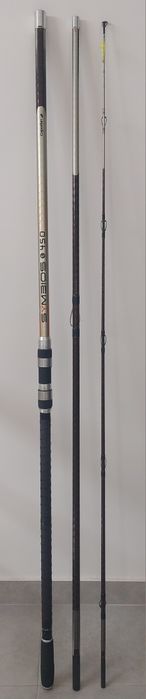 Conjunto canas surfcasting Vega Elite Surf, Caperlan Symbios 500 e 450