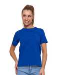 T-shirt Damski Bawełniany Premium Bawełna Czesana L 40  Niebieski