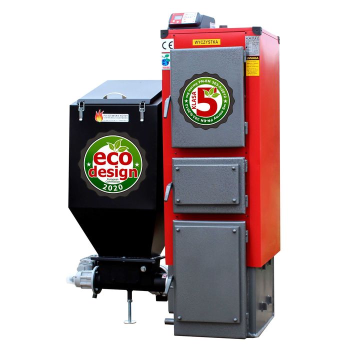 KOTŁY 19 kW Kocioł z PODAJNIKIEM Piec na EKOGROSZEK Klasa 5 Ecodesign