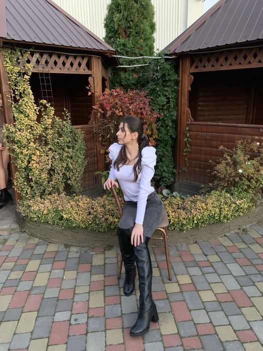 Чоботи ботфорди чорні