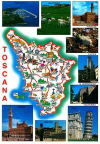 Pocztówka z mapką - Włochy  Toskania