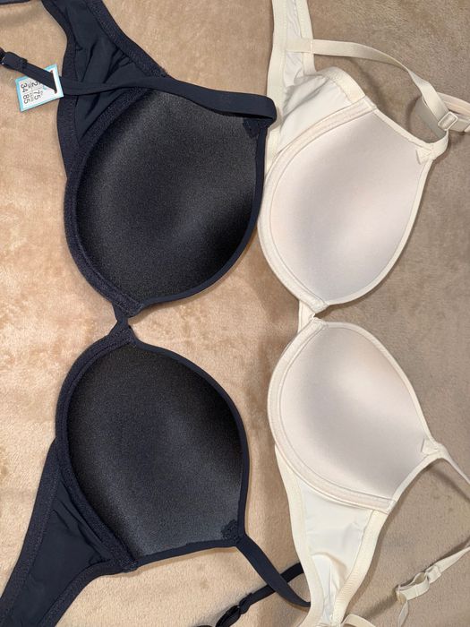 Бюстгальтер Tezenis, 75C, чорний та молочний, невеликий пушап, новий