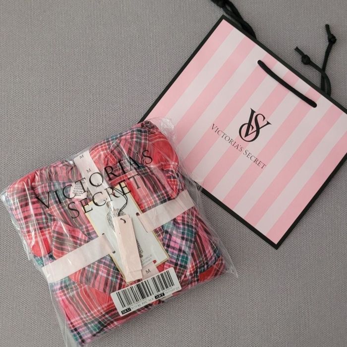 VICTORIA'S SECRET oryginalna z USA pizama flanelowa czerwona krata M