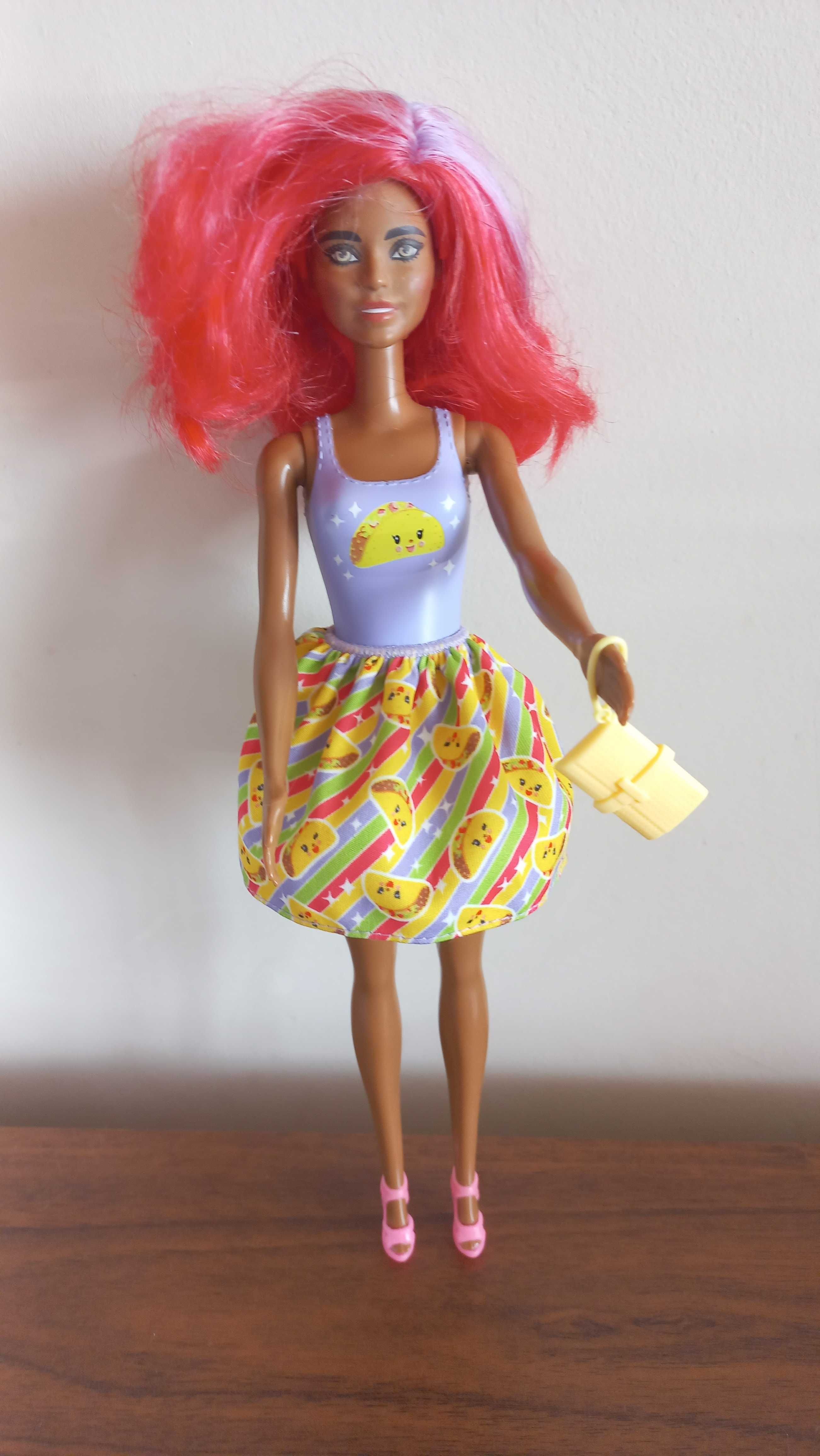 Lalka Barbie peruka 2 in 1 zestaw akcesoriow super gratis