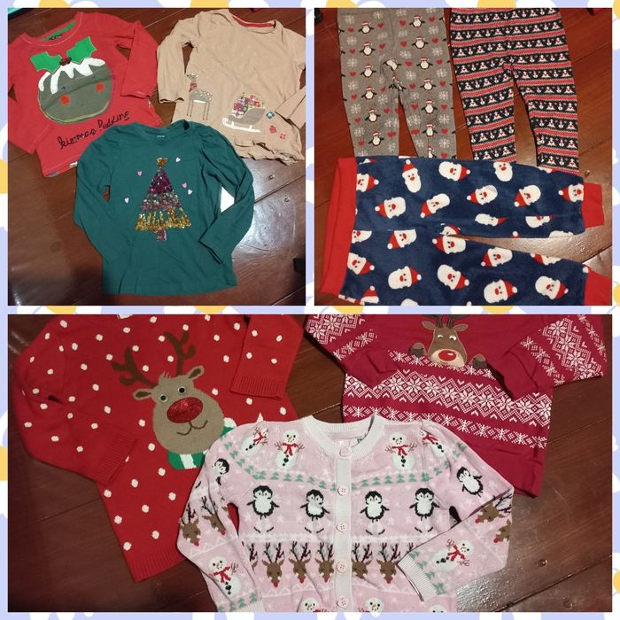 Ciuszki rozm. 110 - 116 zestaw święta Boże Narodzenie Mikołaj choinka