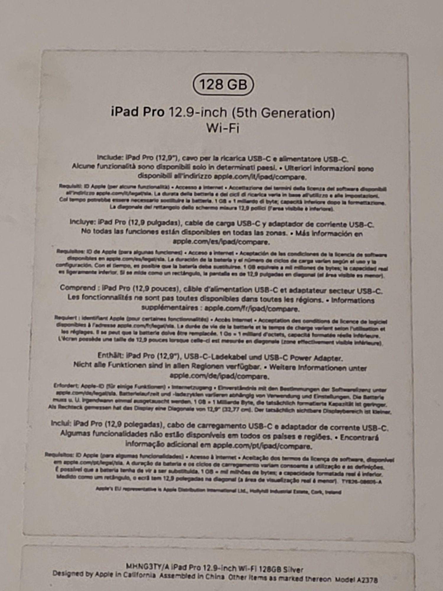 iPad Pro 12.9 5a geração M1 como novo