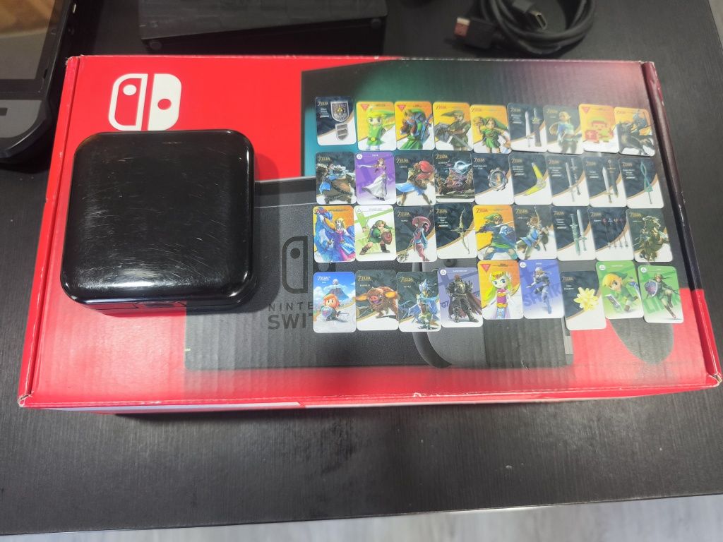 Switch V2 Completo | Cartão 128GB + Cartas Amiibo + Extras