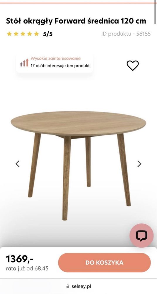 Sprzedam stół drewniany okrągly 120 cm