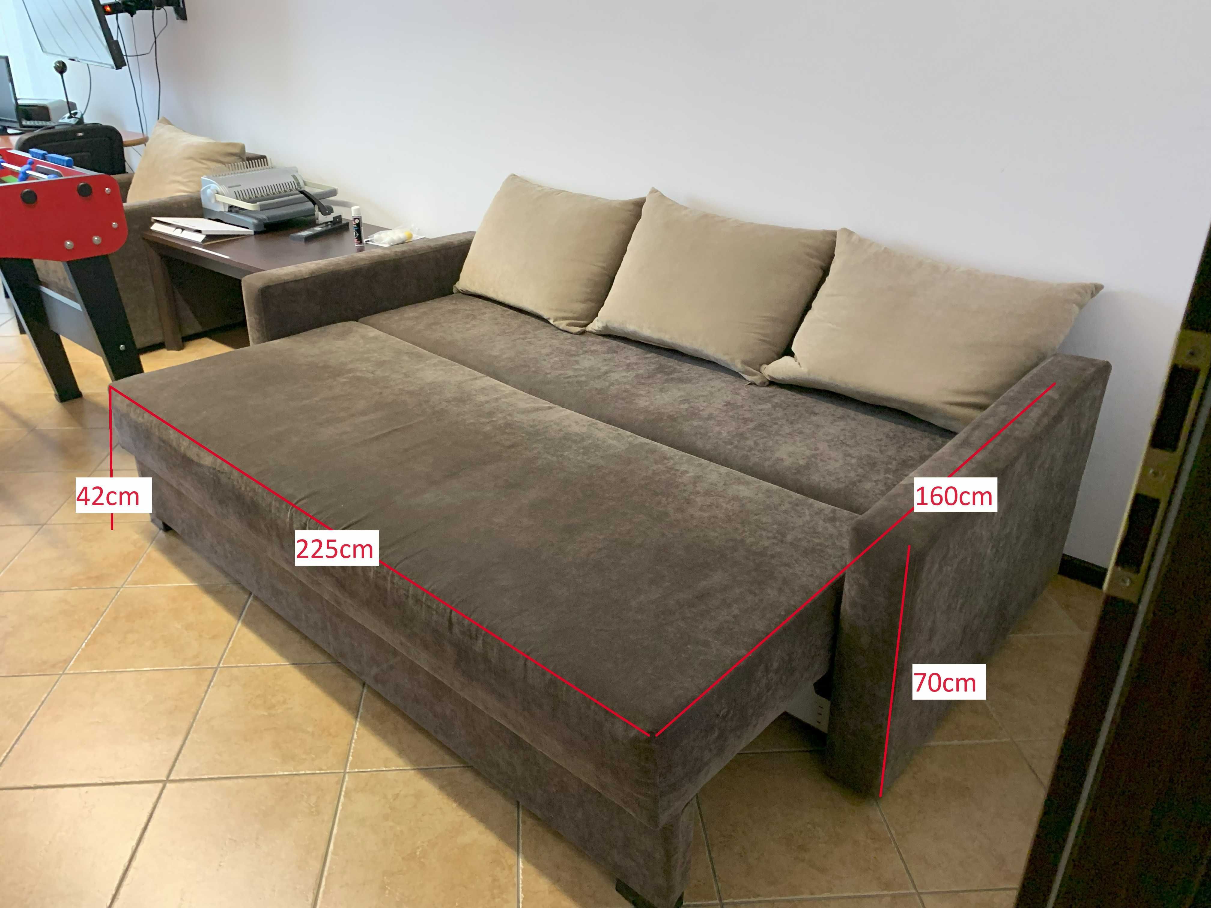Komplet kanapa, fotel i pufa na sprzedaż razem lub oddzielnie
