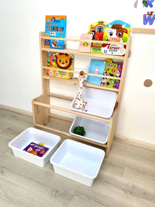 Органайзер поличка для книг і іграшок стелаж-тумба на 2/4/6 контейнера